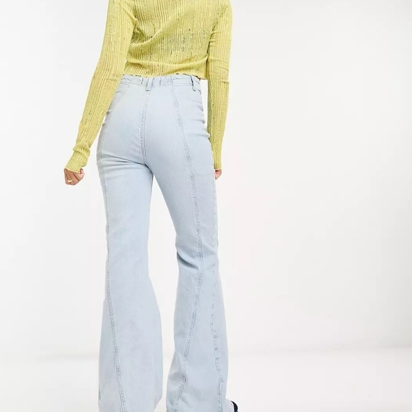 Free People Florence Flare Leg Jeans Light Blue Denim NEW - Picture 2 of 10